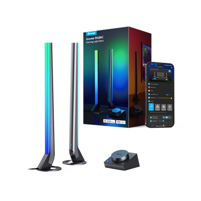 Refurbished Govee RGBIC Wi-Fi Gaming Light Bars with Smart Controller