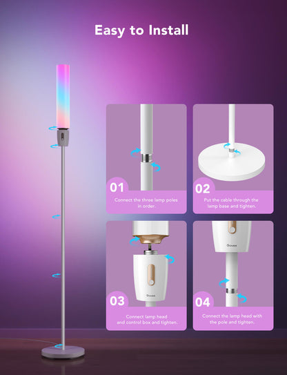 Refurbished Govee RGBICWW Cylinder Floor Lamp