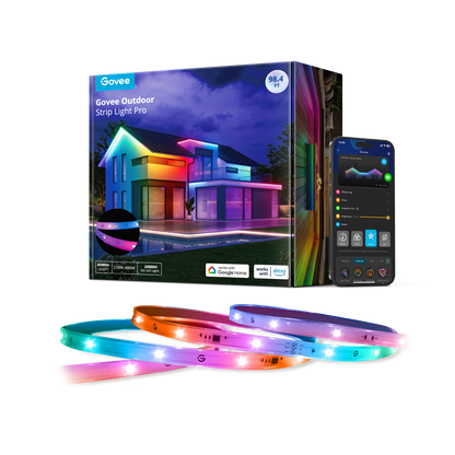 Refurbished Govee Wi-Fi RGBIC Outdoor Strip Lights