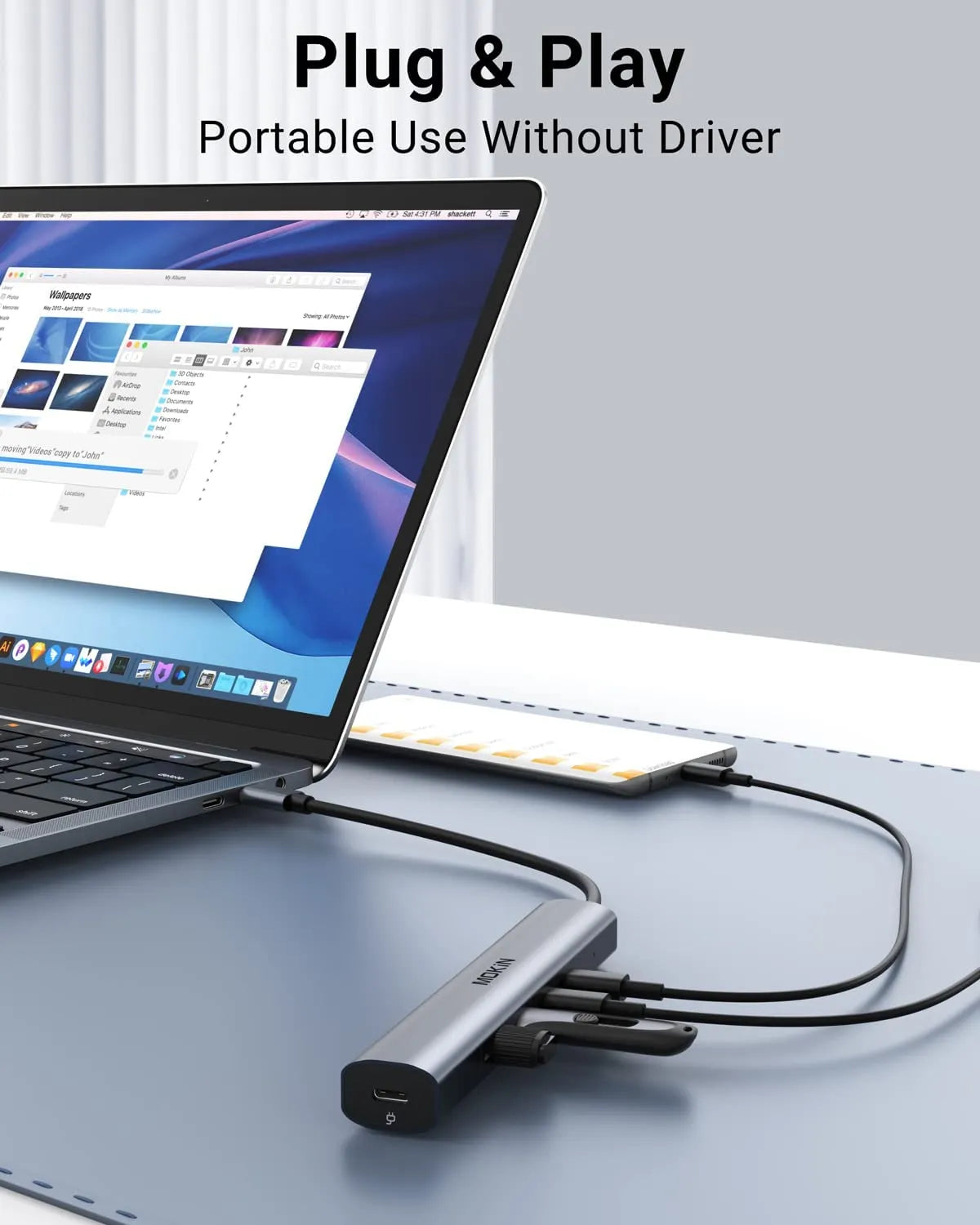 MOKiN 5-IN-1 10Gbps USB-C to USB-C Hub Multiport Adapters