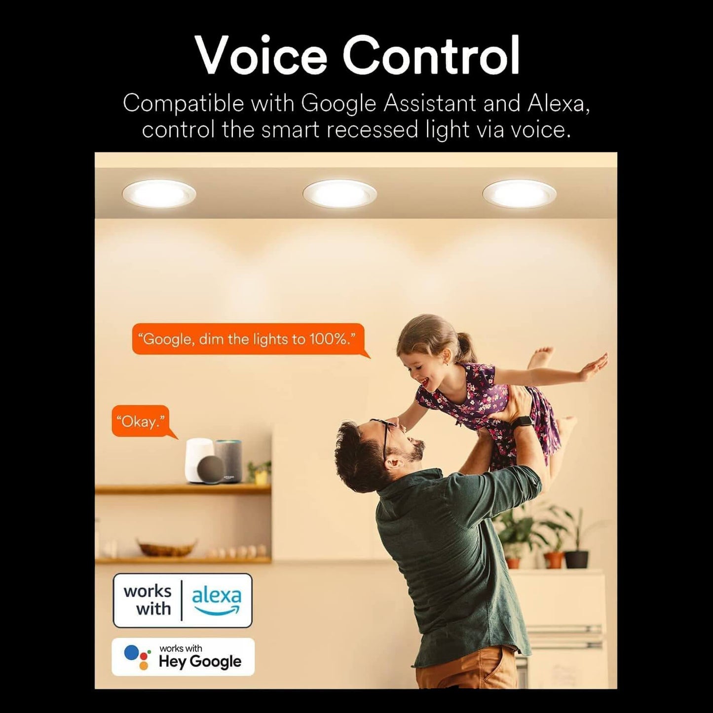 Lumary Wi-Fi Smart Recessed Can Light RGB LED Retrofit Downlight 4 inch