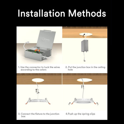 Lumary Wi-Fi Smart Ultra-Thin Baffle Trim Recessed Lighting 6inch 4PCS (With Remote Cotroller)