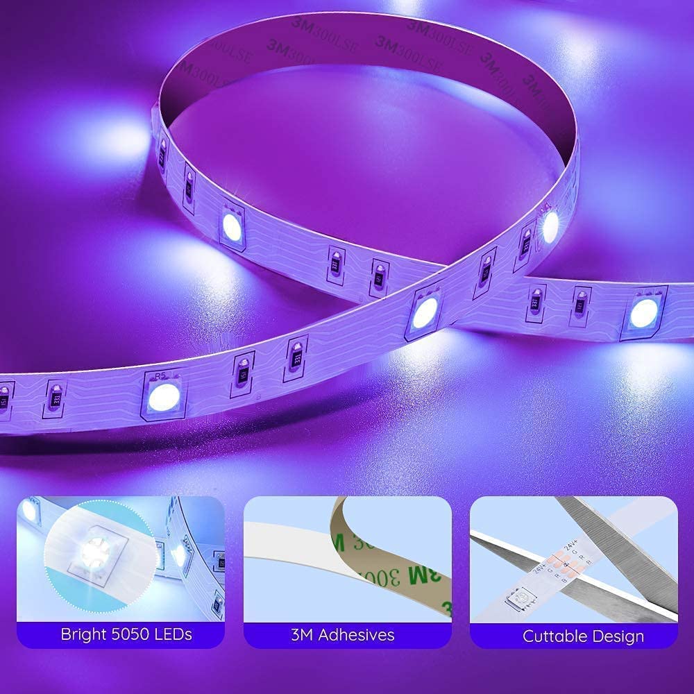 شريط إضاءة LED RGB من Govee مُجدد مع جهاز تحكم عن بُعد (2*16.4 قدم) 
