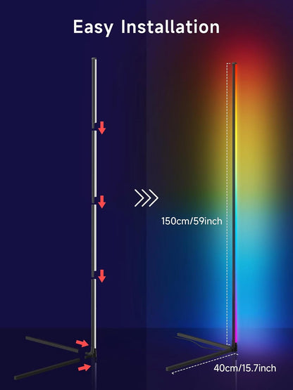 BKC 16 Million Colors LED Corner Lamp with Music Sync, App control
