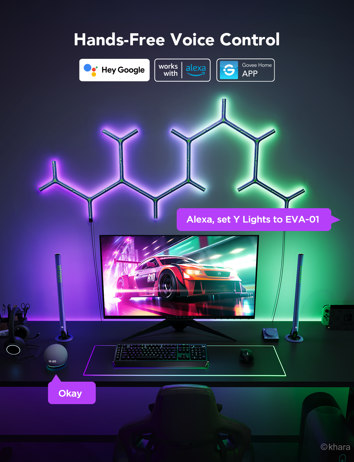 Refurbished Govee Glide RGBIC Y Lights