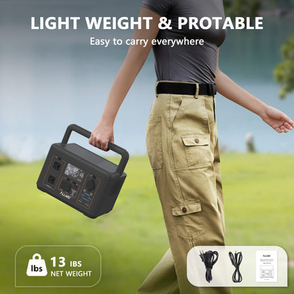 ALLWEI PPS600-1 Portable Power Station 500W 512Wh, compatible with 100W solar panels