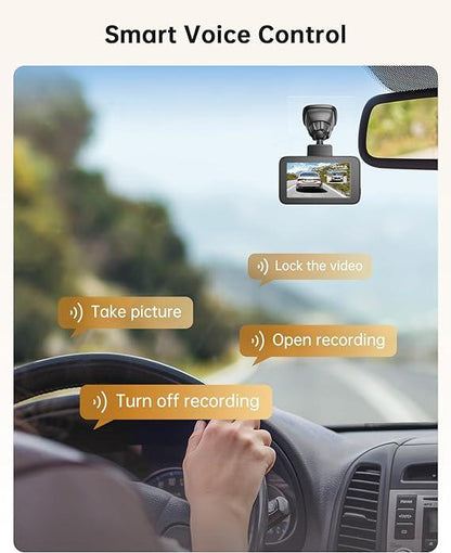 Arpha D25 2CH Dash Cam 5K with 128GB eMMC Voice Control 3'' Touch Screen