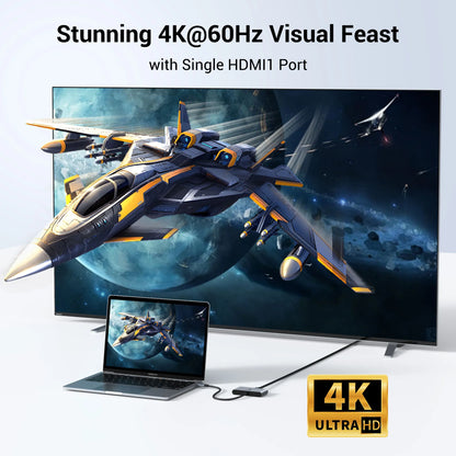MOKiN 3 IN 1 USB-C to Dual HDMI VGA Adapter