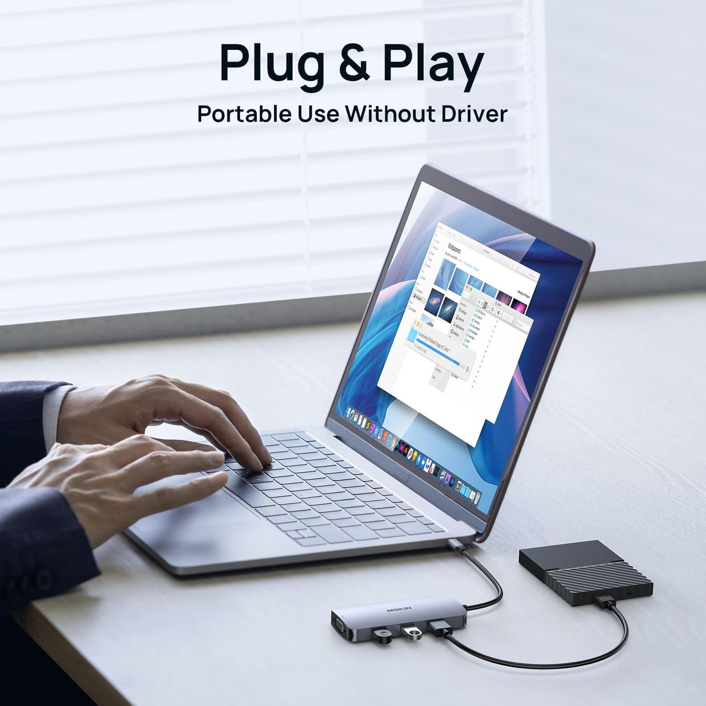 MOKiN 7-IN-1 Laptop Docking Station Dual DisplayPort
