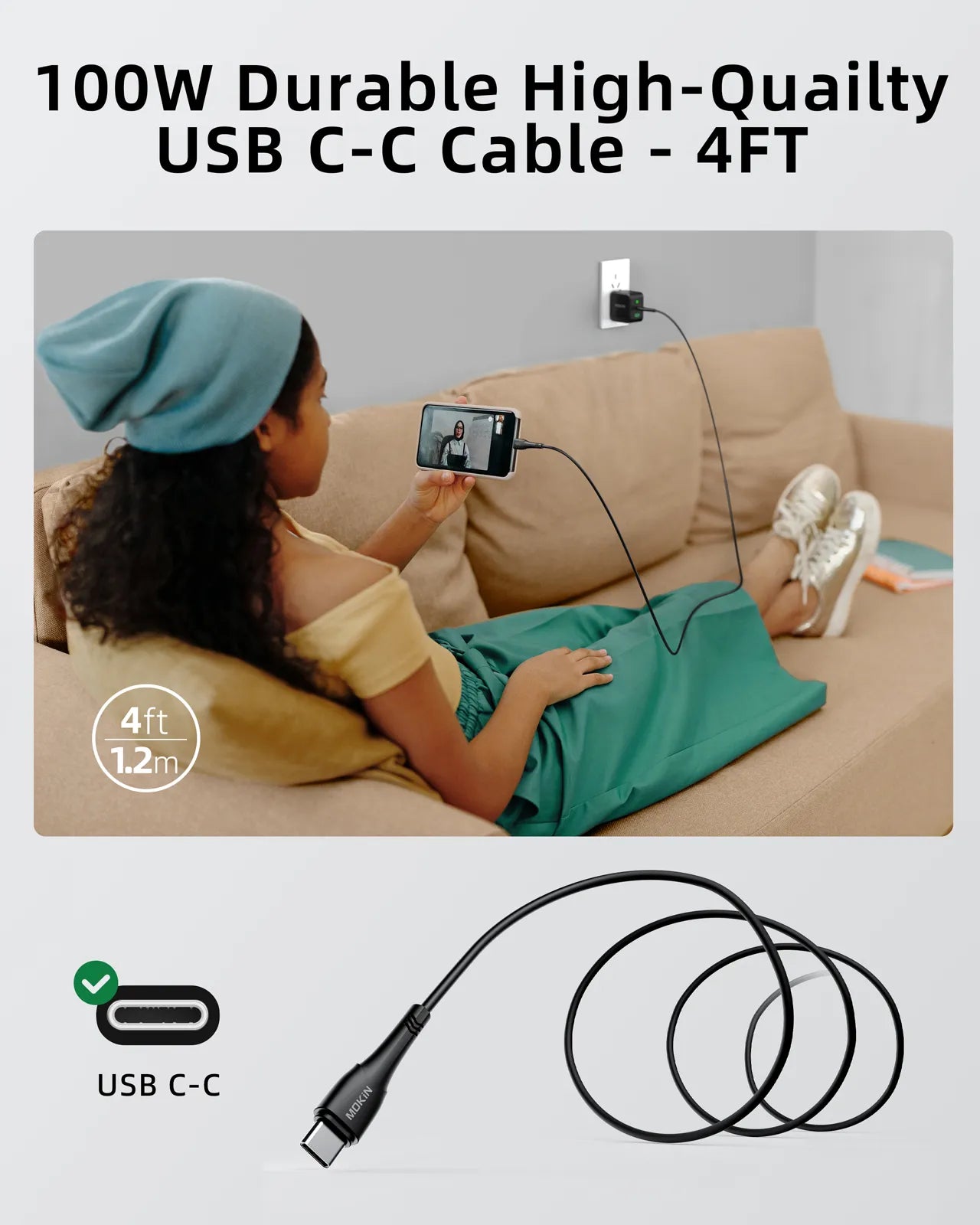 MOKiN 67W GaN USB-C Charger Foldable Wall Charger