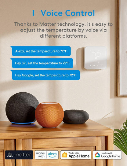 Meross Matter Smart Thermostat for Heating and Cooling System, MTS300MA