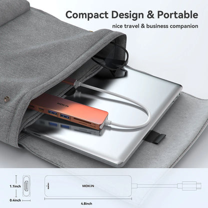 MOKiN 7 in 1 USB-C Dongle with HDMI/PD/USB/SD/TF Ports