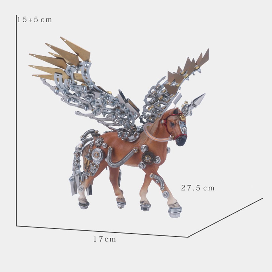 752Pcs DIY 3D Assembly Metal Mechanical Wing Unicorn Angle Model Kit Toy