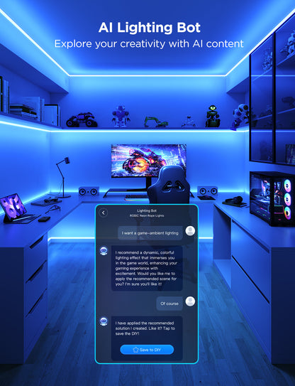 Refurbished Govee Neon Rope Light for Wall Lining