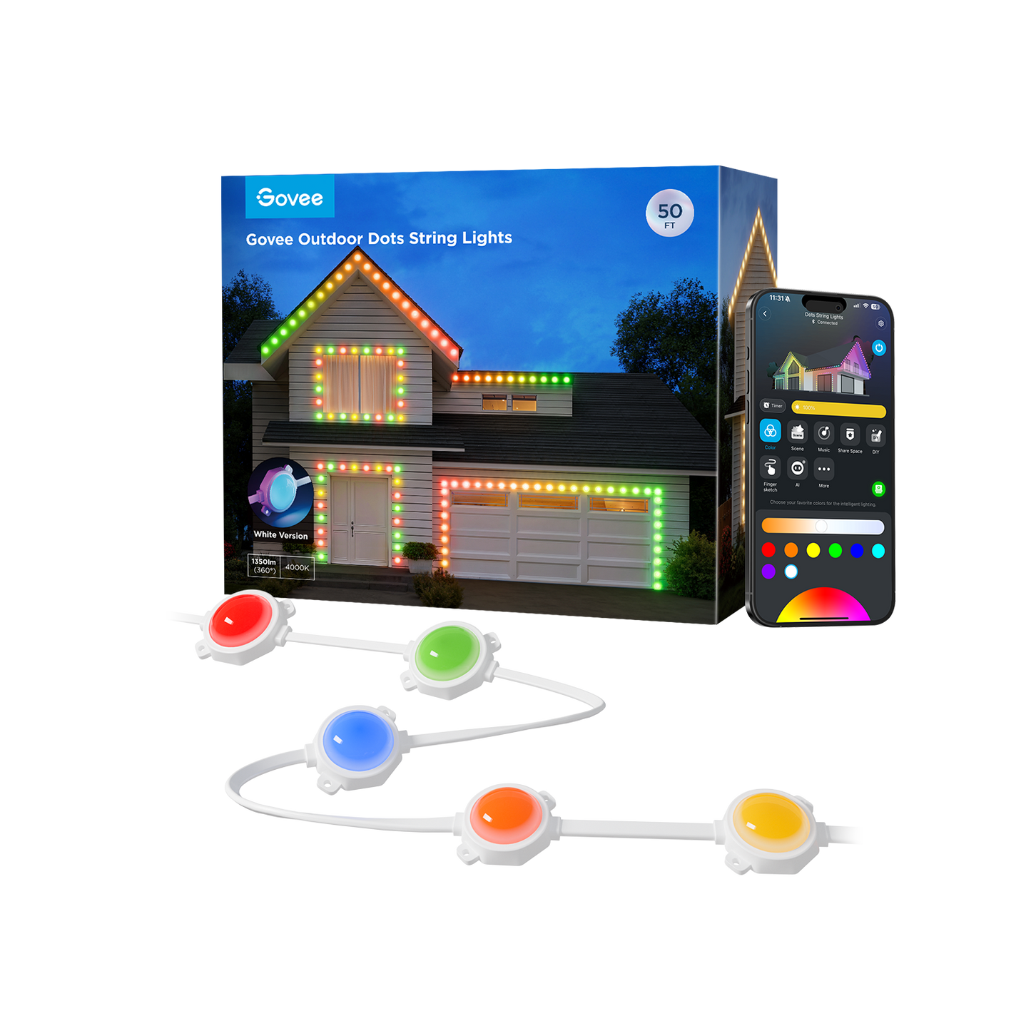 Refurbished Govee Outdoor Dot String Lights