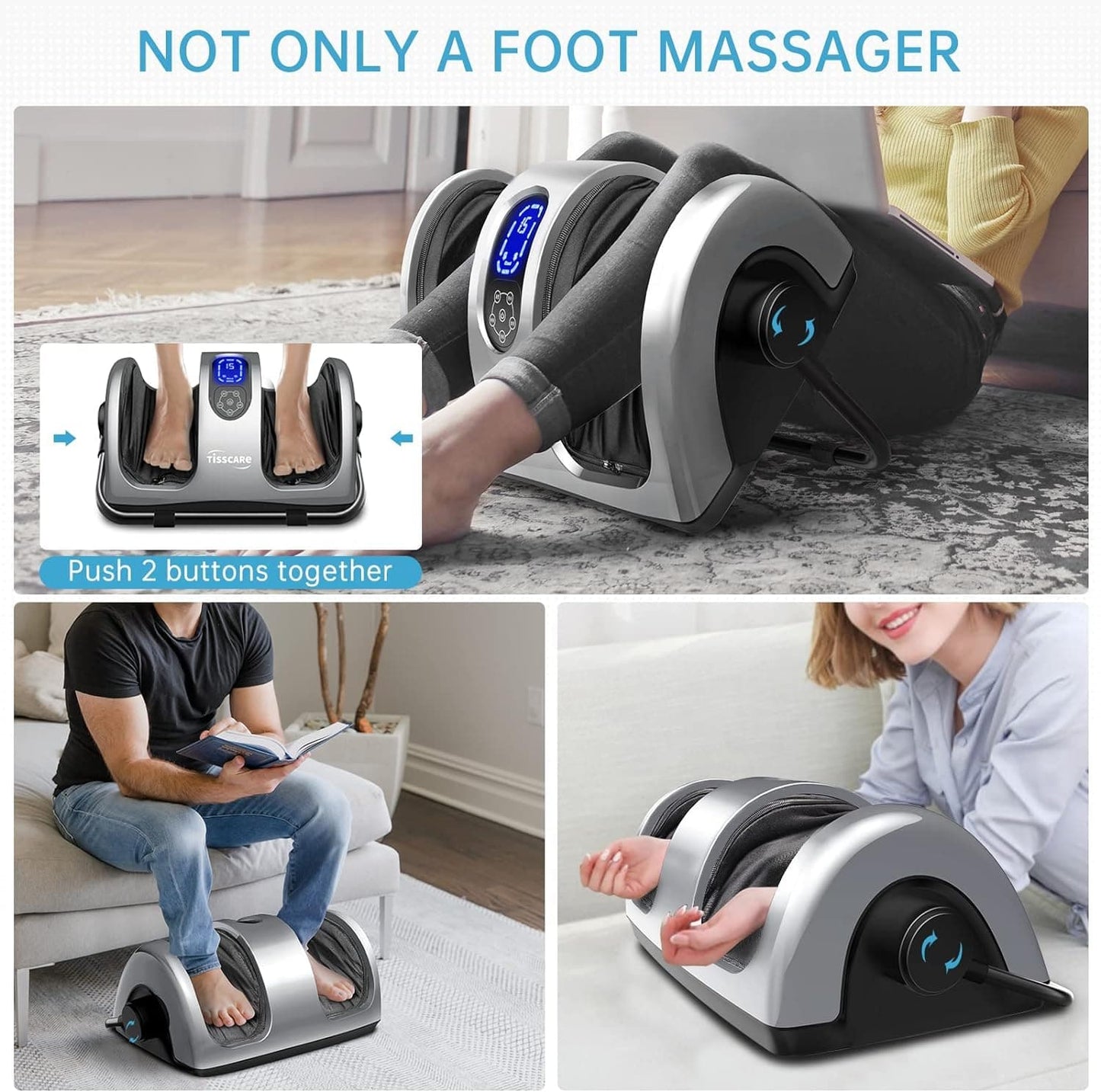 Tisscare Shiatsu Foot Massager with Deep Kneading Heat Therapy