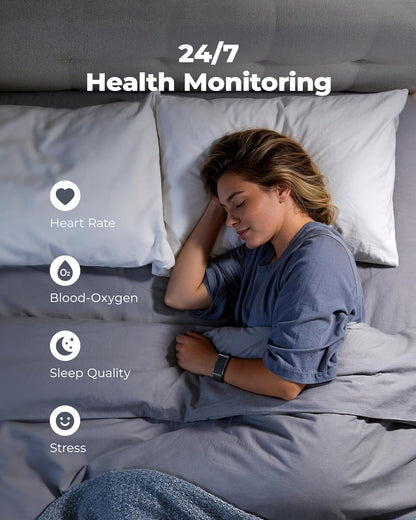 BKC × ZekNeo Smart Bracelet with 24/7 Activity & Sleep Tracking, Heart Rate, Blood Oxygen, HRV & Stress Monitor, GPS Modes(No Subscription)