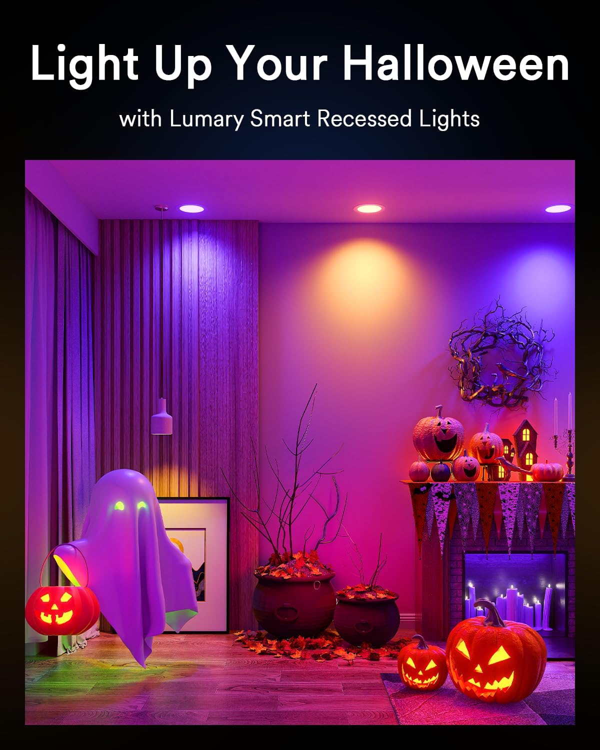 Lumary Wi-Fi Smart Recessed Canless Lighting Slim Panel Lights RGB Downlight 4” 9W 2PCS