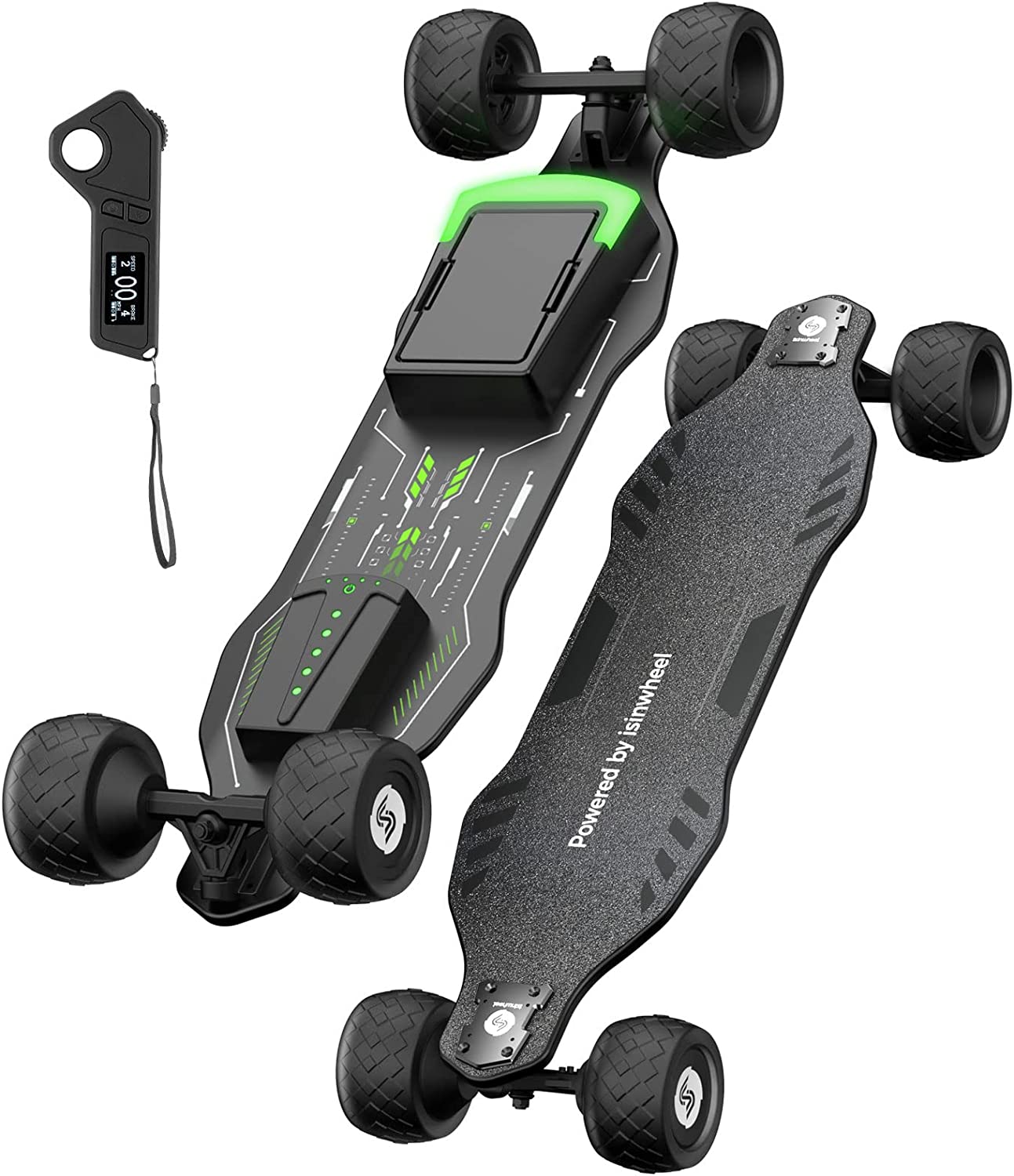 isinwheel V8 Electric Skateboard with Portable Removable Battery & Remote Control