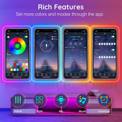 BKC Flexible Led Neon Rope Lights Waterproof Music Sync