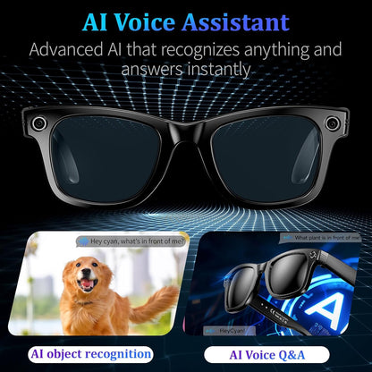 BKC × ZekNeo AI Smart Glasses with 8MP Camera, 1080P Video & HD Photo, Bluetooth Audio, AI Voice Assistant, Real-Time Translation, Object Recognition(No Subscription)