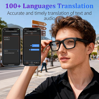 BKC × ZekNeo AI Smart Glasses with 8MP Camera, 1080P Video & HD Photo, Bluetooth Audio, AI Voice Assistant, Real-Time Translation, Object Recognition(No Subscription)