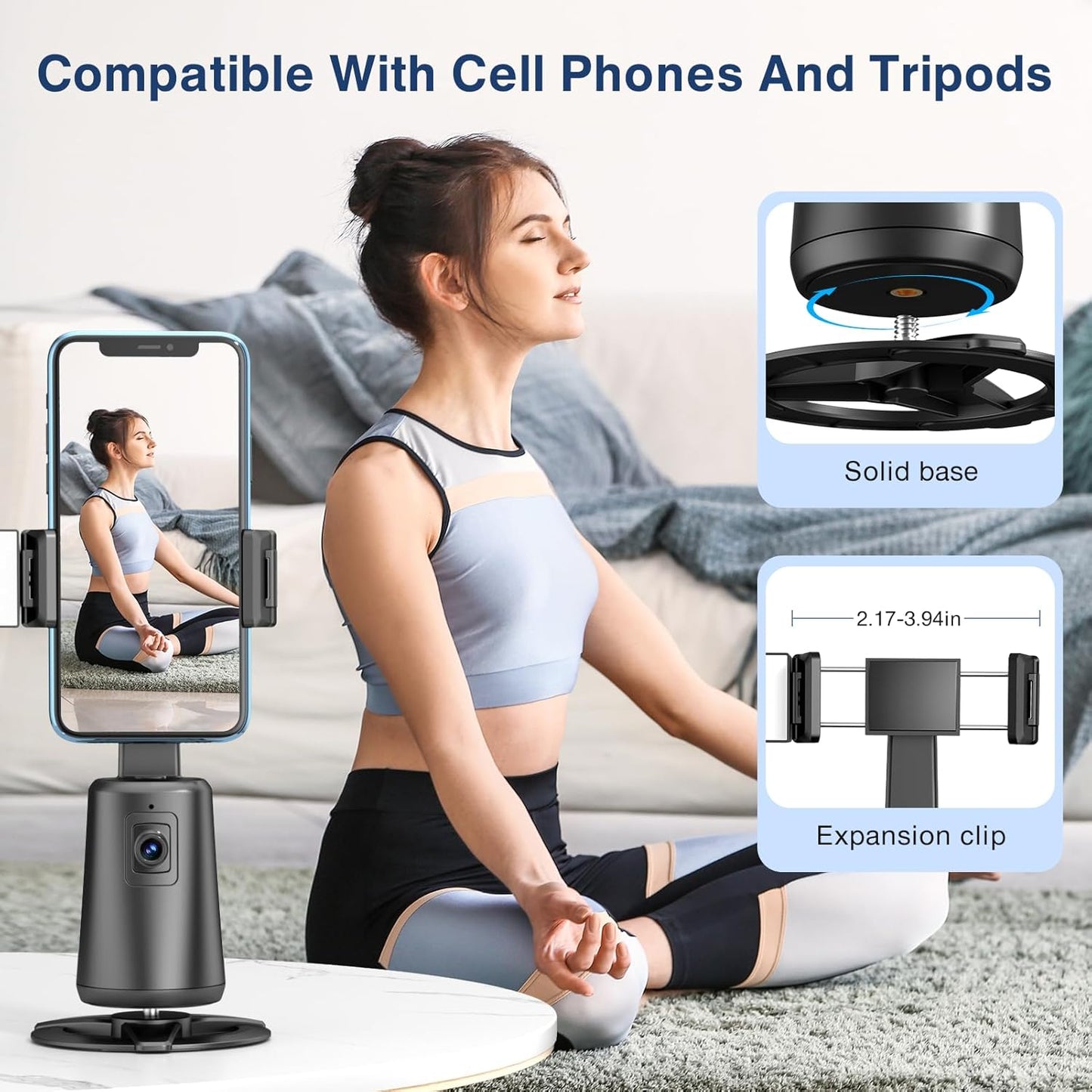 BKC 360° Rotating Auto Face Tracking Phone Stand