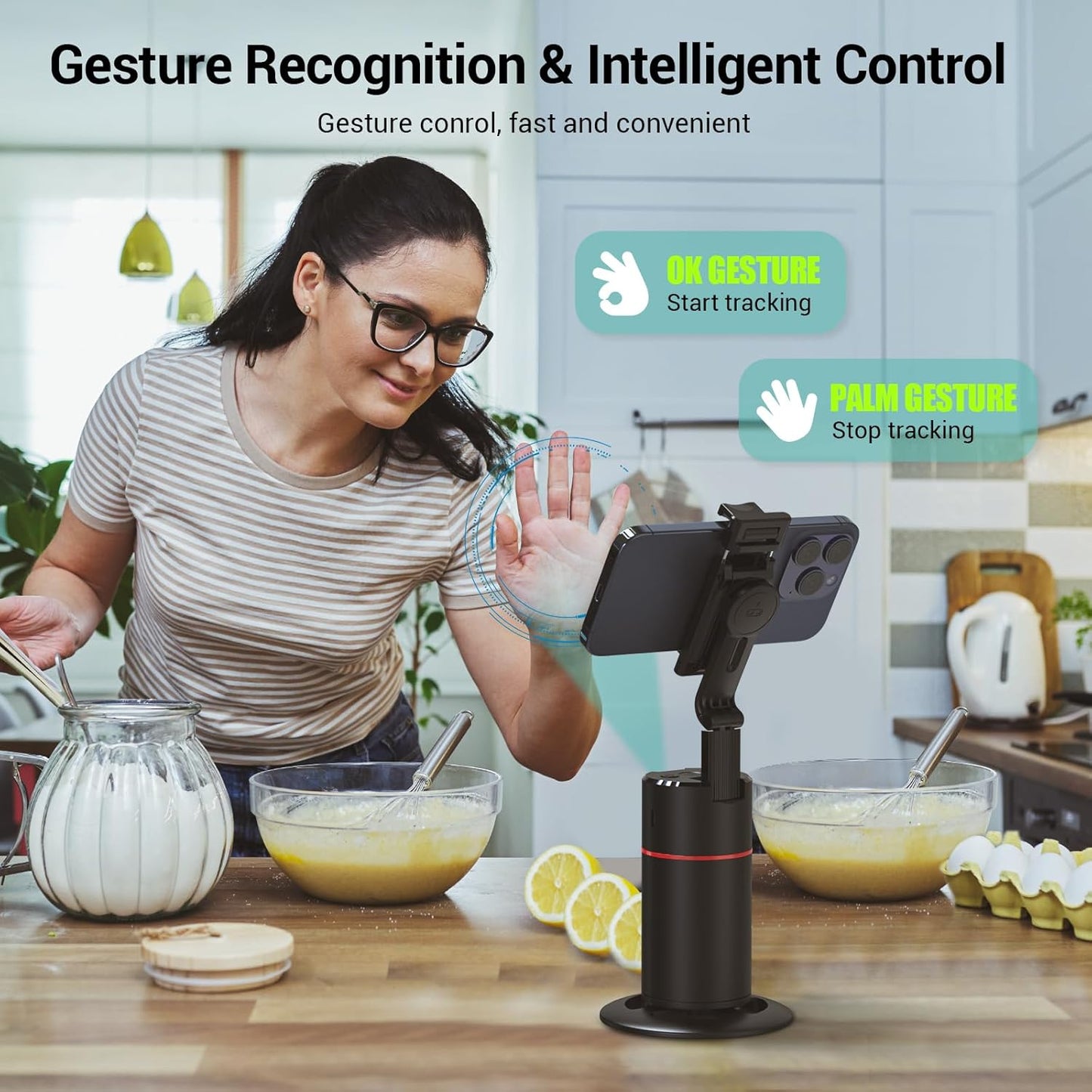 BKC 360° Rotating Auto Face Tracking Phone Holder