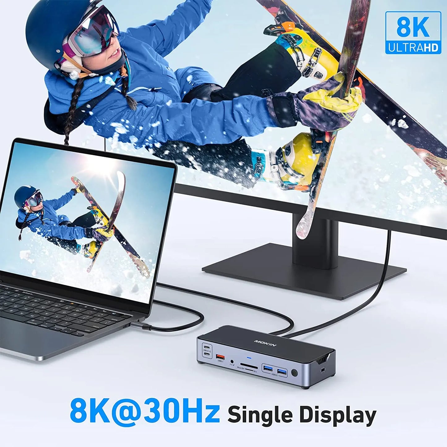 MOKiN 15 IN 1 Docking Station With 8K Resolution