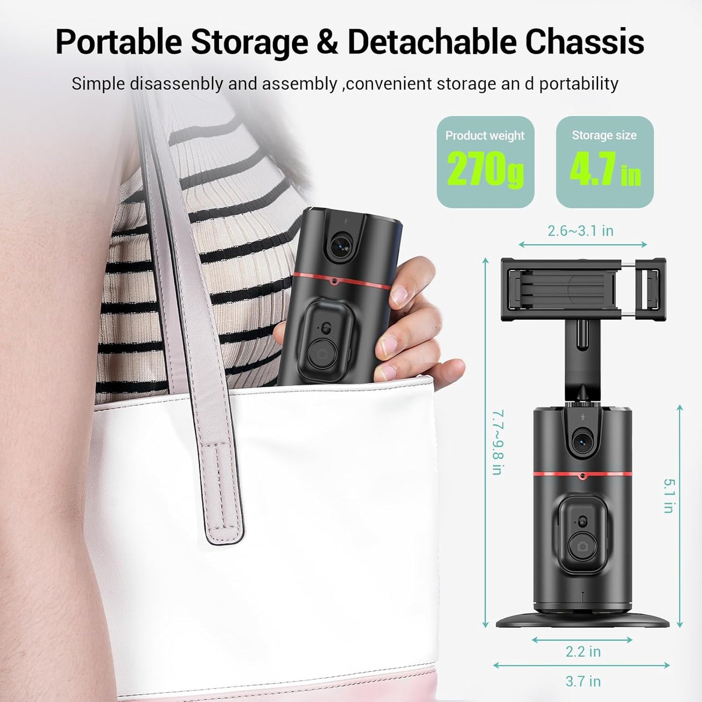 BKC 360° Rotating Auto Face Tracking Phone Holder