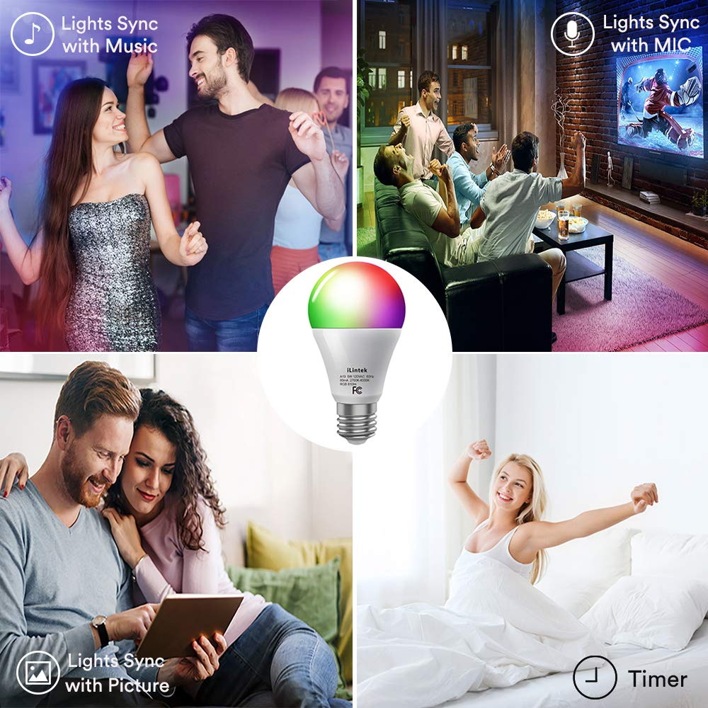 لمبة LED بتقنية البلوتوث iLintek A19 (عبوة واحدة)