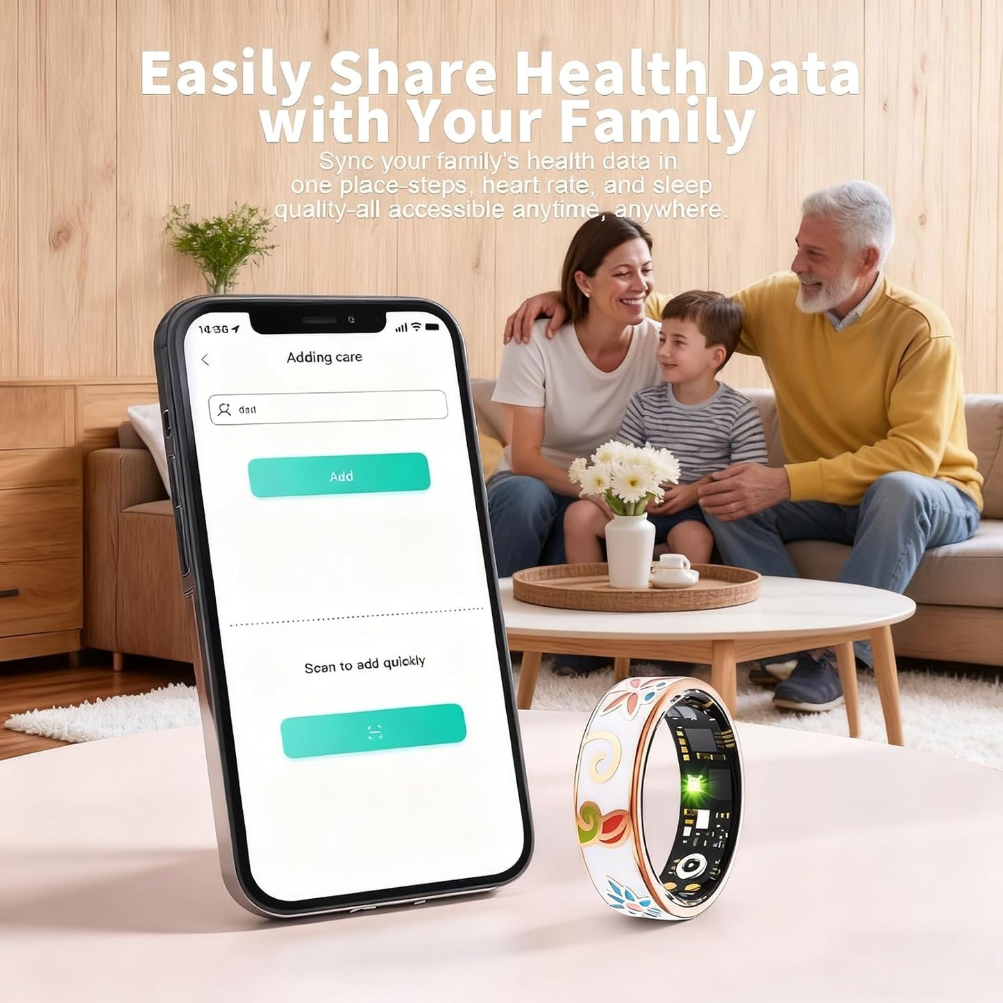 BKC × ZekNeo Enamel Craft Smart Ring,Fitness Tracker with Heart Rate, SpO2, Blood Pressure & Sleep Monitoring, IP68 Waterproof (No Subscription)