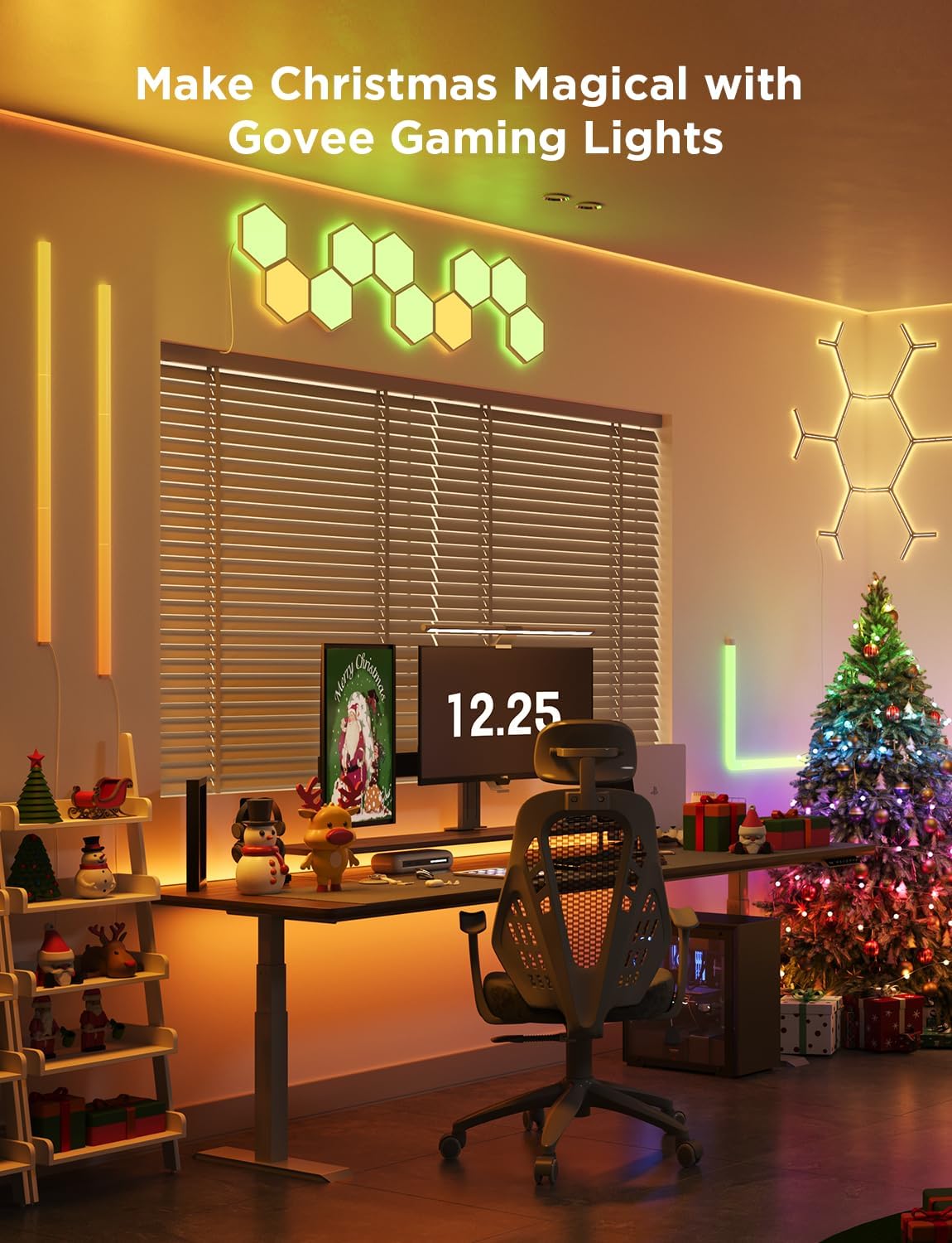 Refurbished Govee Glide RGBIC 3D Wall Light