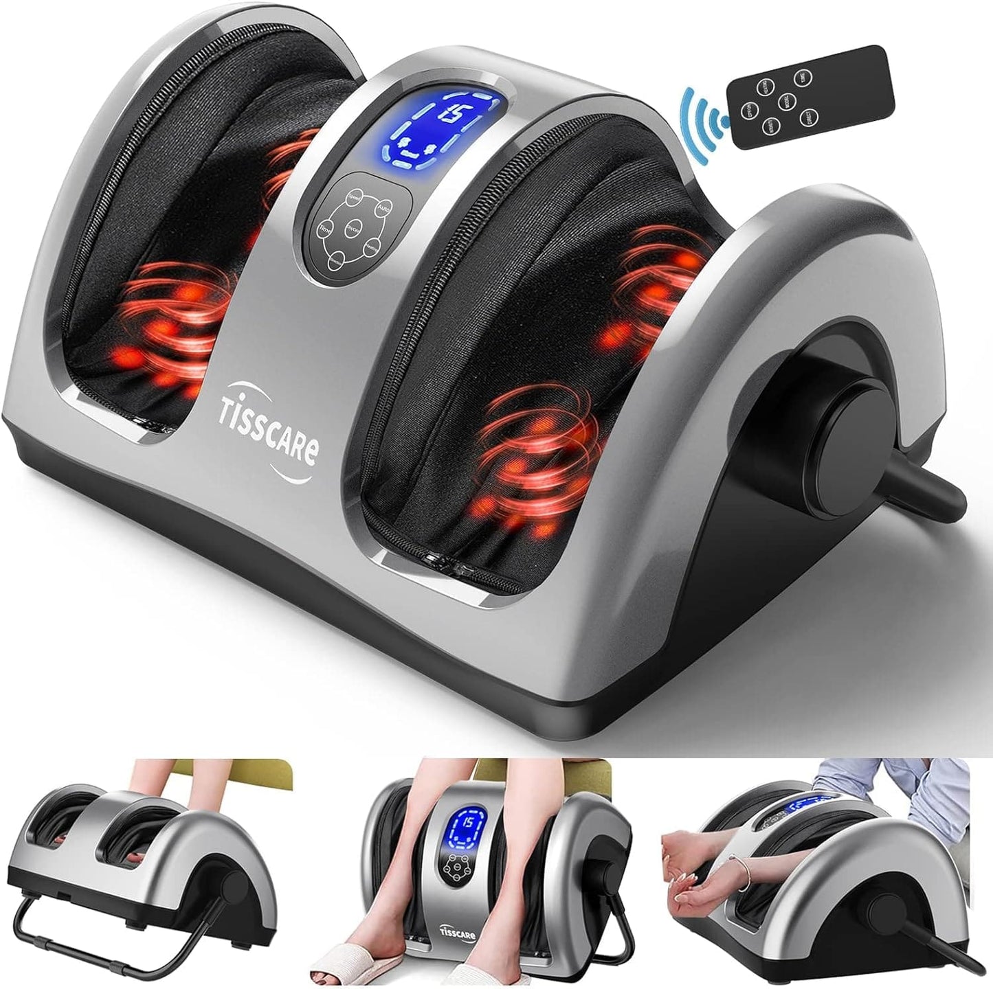 Tisscare Shiatsu Foot Massager with Deep Kneading Heat Therapy