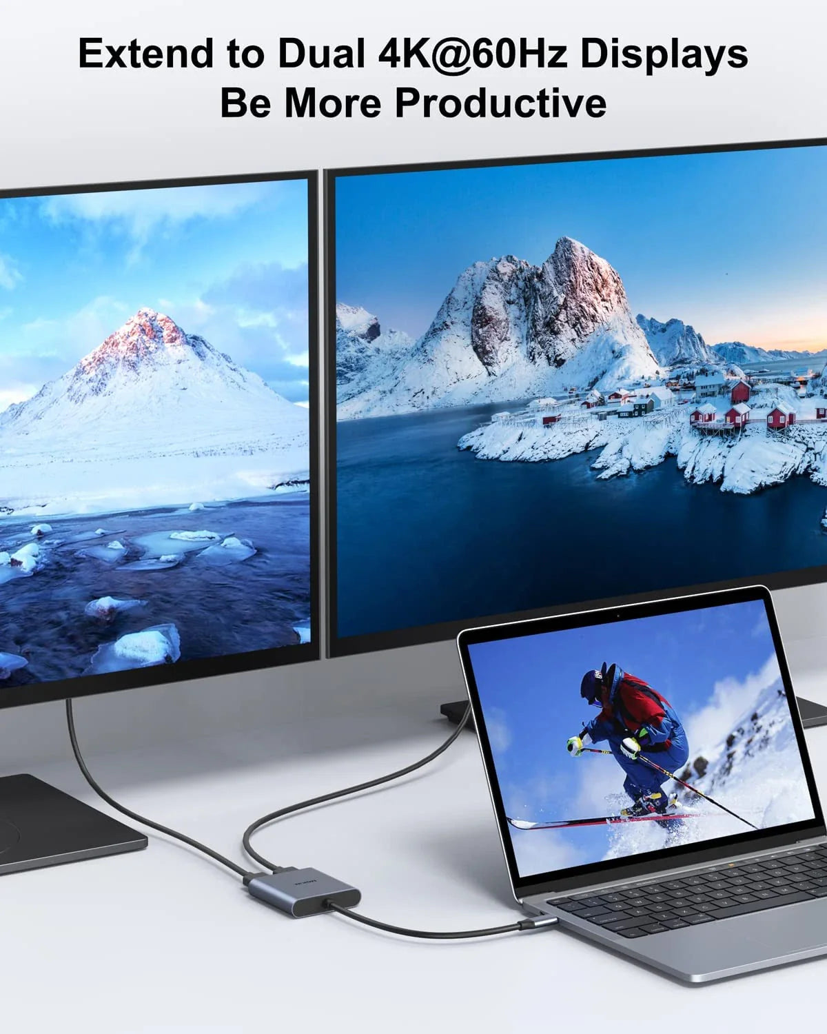 MOKiN USB-C to Dual DisplayPort Adapter
