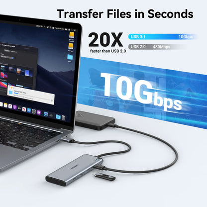 MOKiN 5 IN 1 USB-C to USB-C Hub Dual Monitor Adapter
