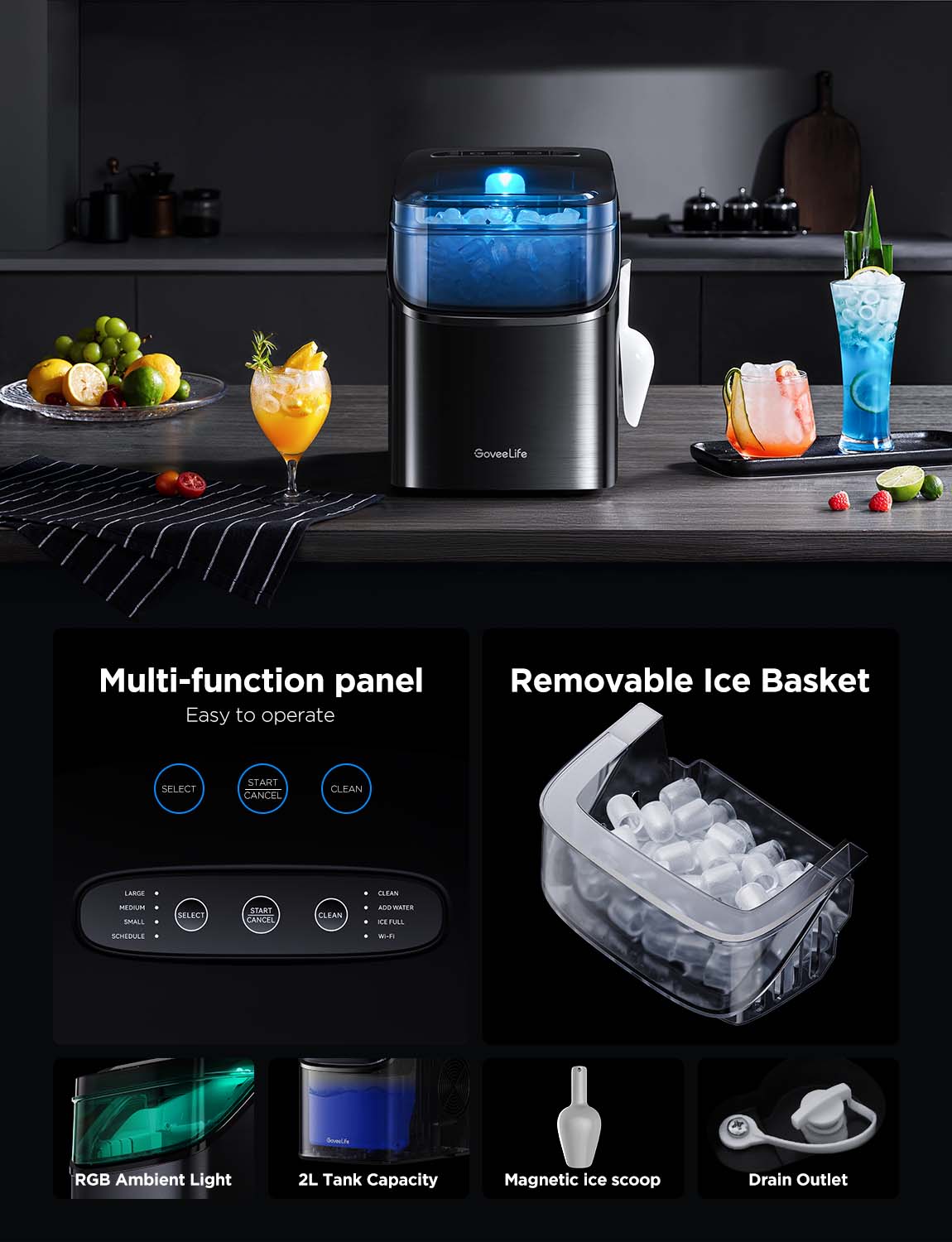 Refurbished GoveeLife Smart Countertop Ice Maker 1s