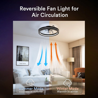 Lumary Smart LED  Fan with Night Light Black
