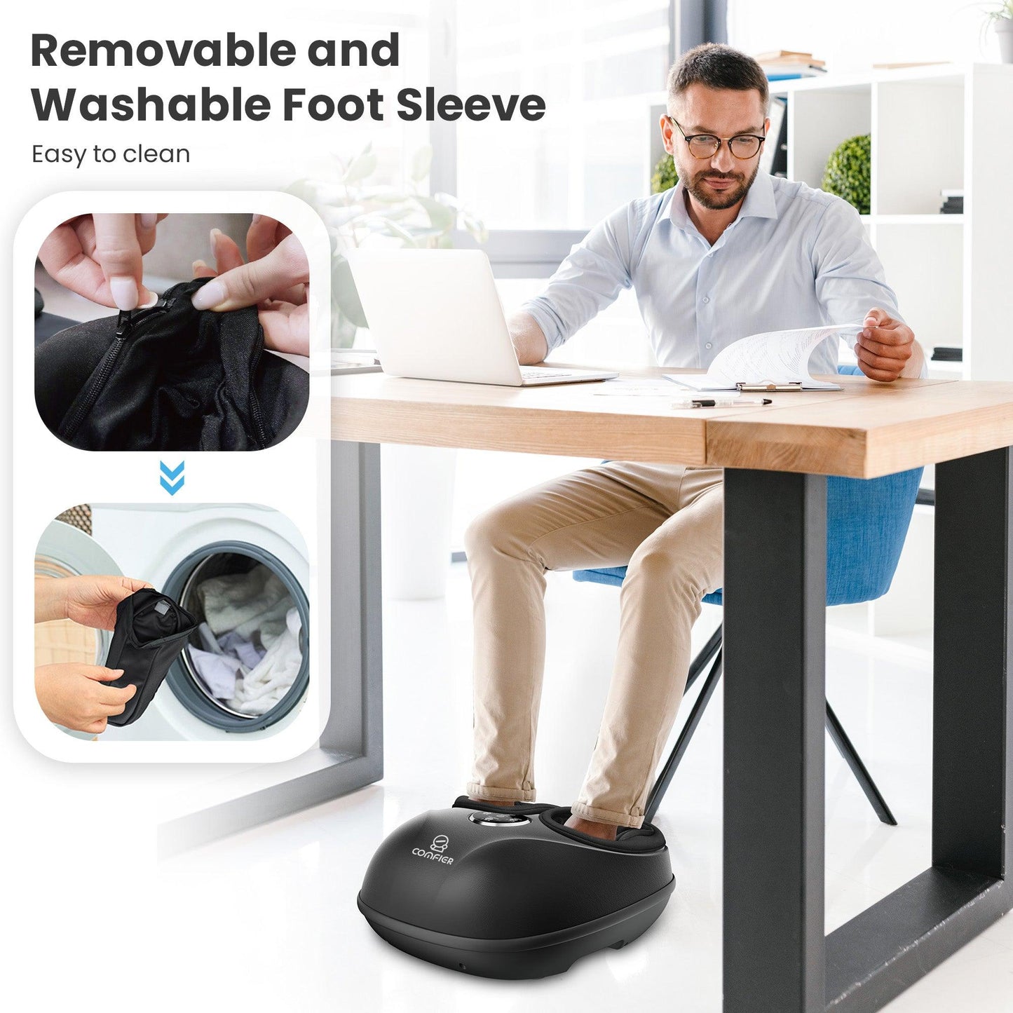 Comfier 2025 Upgraded Shiatsu Foot Massager Machine with Remote, Deep Kneading Feet Massager with Heat CF-5003RC