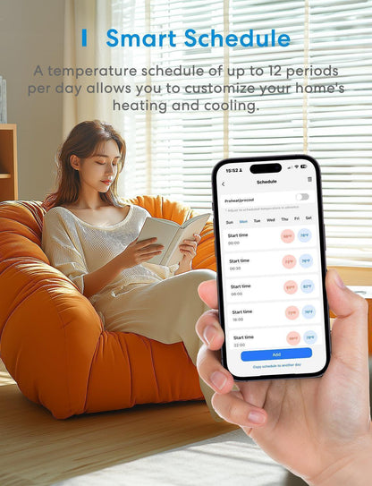 Meross Matter Smart Thermostat for Heating and Cooling System, MTS300MA