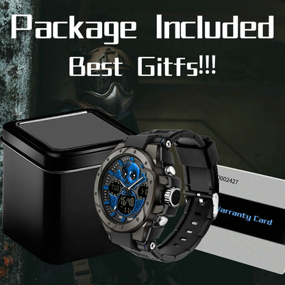 Findtime Skull Digital Watch for Men Unique Military Watches LED Backlight Waterproof Sport Outdoor