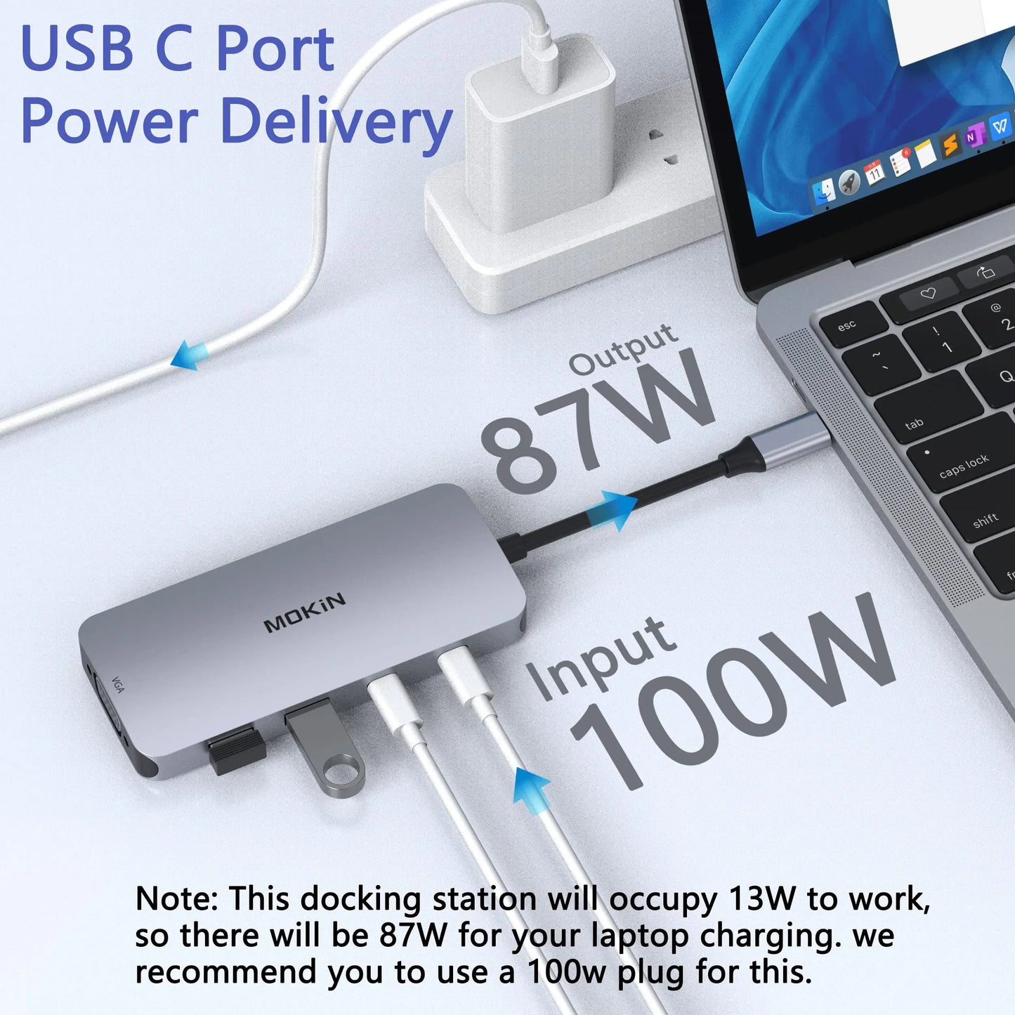 MOKiN 8 IN 1 Laptop Docking Station Dual Monitor