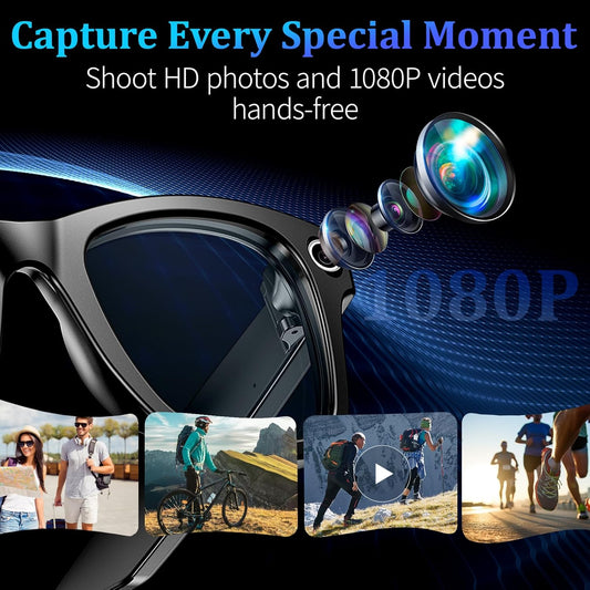 BKC × ZekNeo AI Smart Glasses with 8MP Camera, 1080P Video & HD Photo, Bluetooth Audio, AI Voice Assistant, Real-Time Translation, Object Recognition(No Subscription)