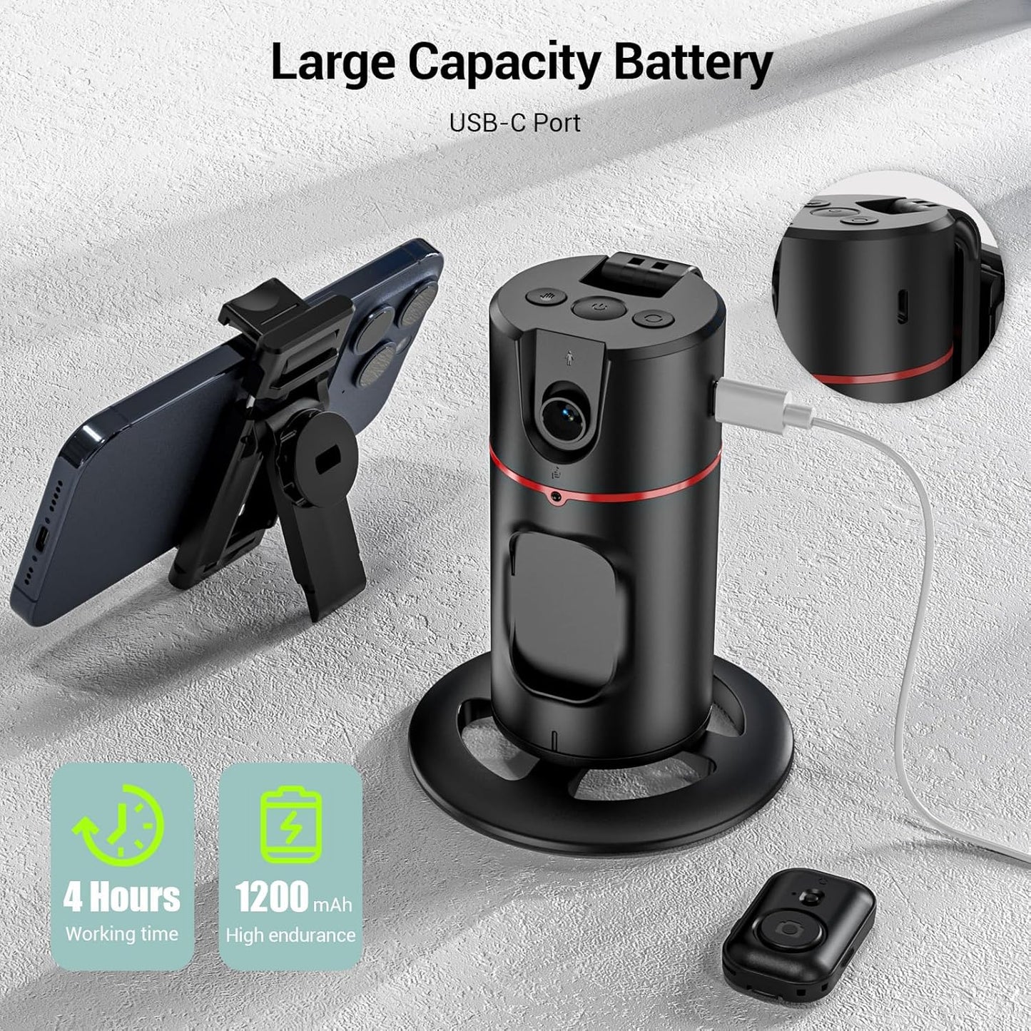 BKC 360° Rotating Auto Face Tracking Phone Holder