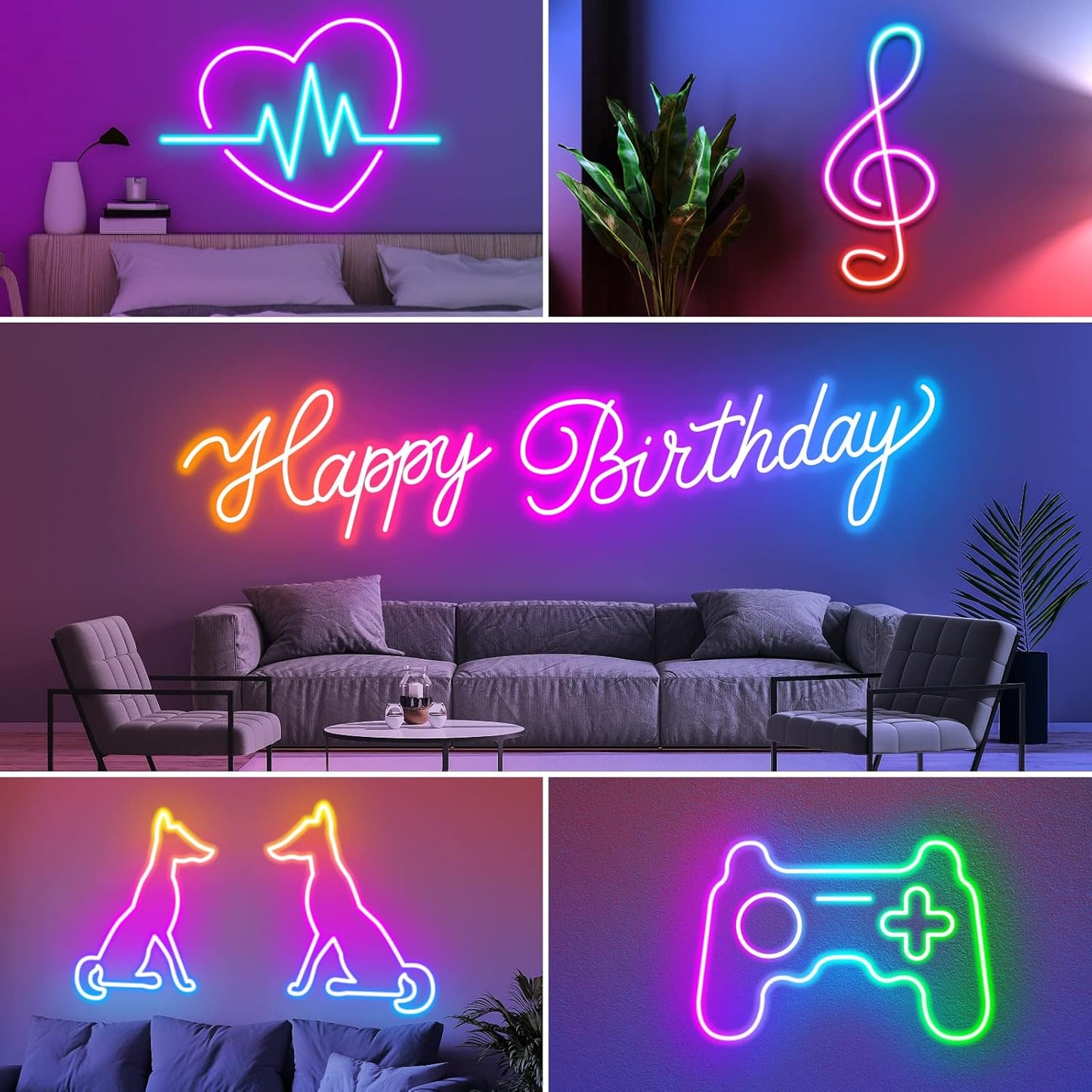 BKC Flexible Led Neon Rope Lights Waterproof Music Sync