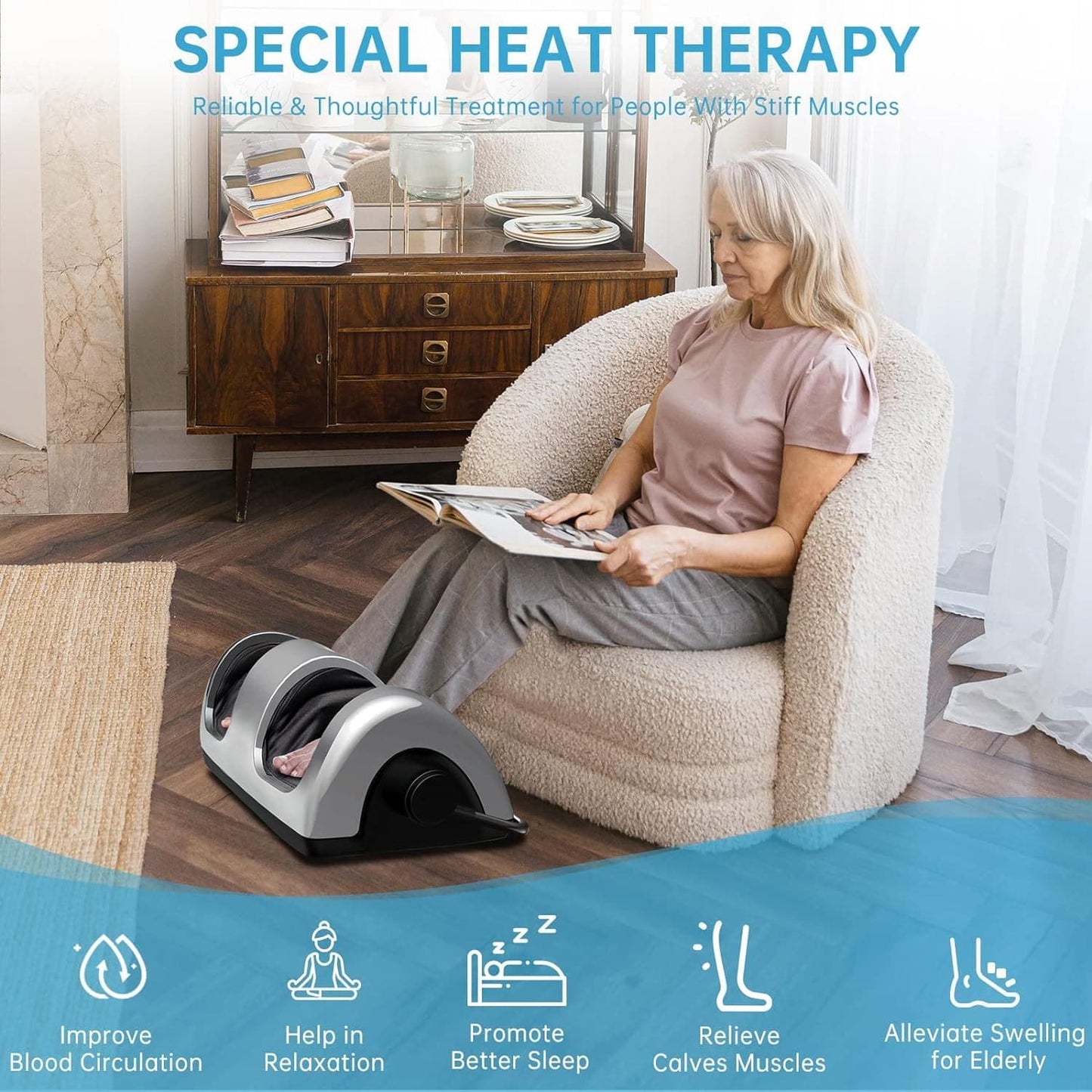 Shiatsu Foot Massager with Deep Kneading Heat Therapy | Tisscare 212