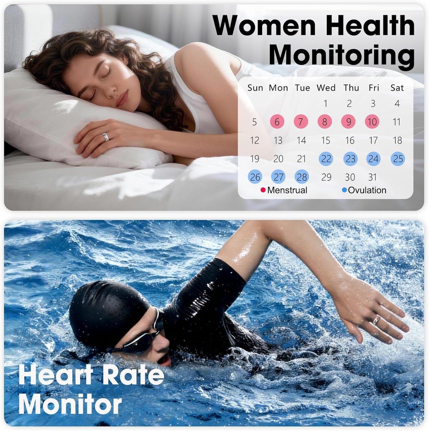 BKC × ZekNeo Enamel Craft Smart Ring,Fitness Tracker with Heart Rate, SpO2, Blood Pressure & Sleep Monitoring, IP68 Waterproof (No Subscription)