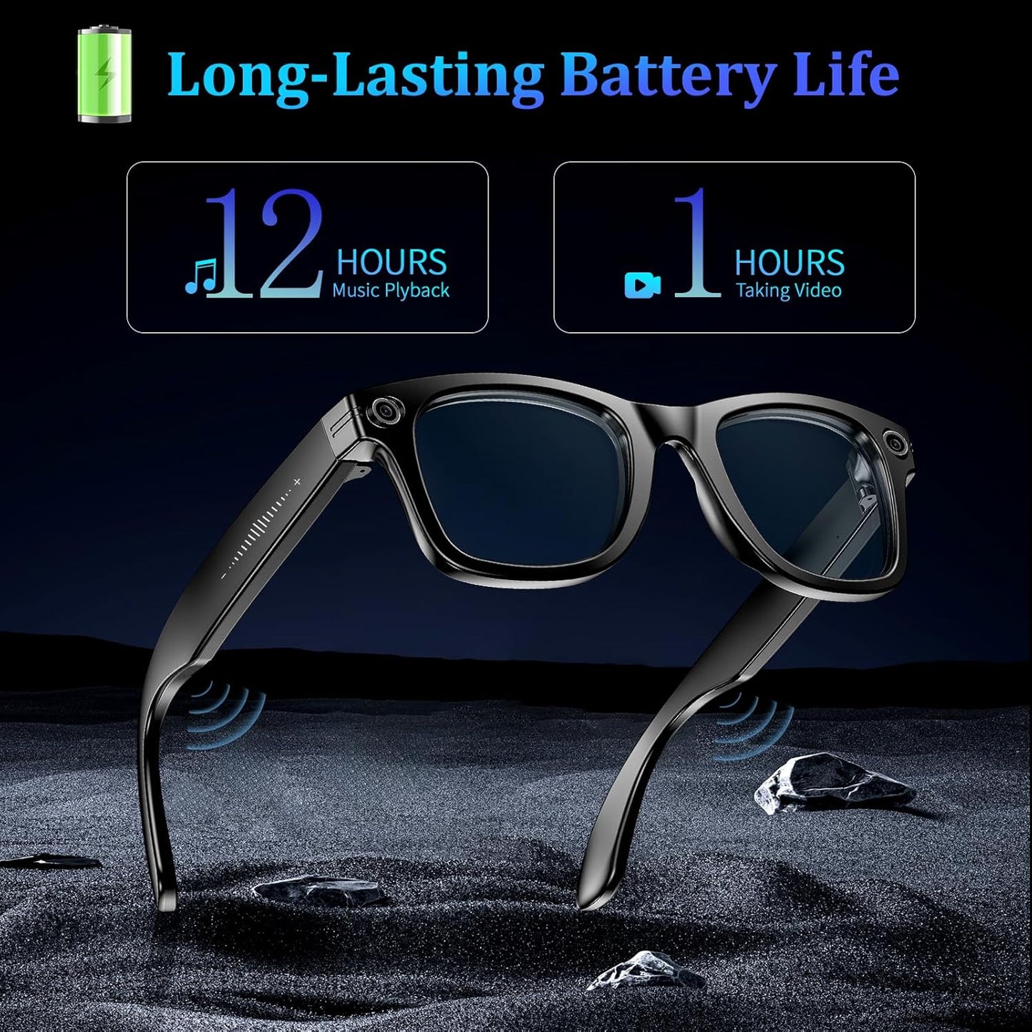 BKC × ZekNeo AI Smart Glasses with 8MP Camera, 1080P Video & HD Photo, Bluetooth Audio, AI Voice Assistant, Real-Time Translation, Object Recognition(No Subscription)