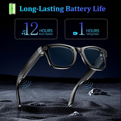 BKC × ZekNeo AI Smart Glasses with 8MP Camera, 1080P Video & HD Photo, Bluetooth Audio, AI Voice Assistant, Real-Time Translation, Object Recognition(No Subscription)