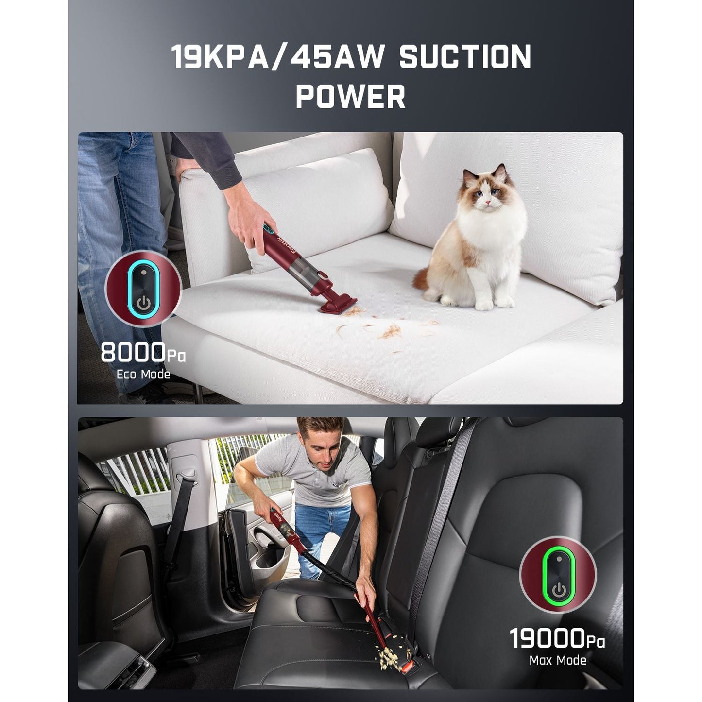 Fanttik Slim V8 APEX Car Vacuum RobustClean® Red